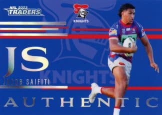 2023 NRL Traders Authentic Initials - AI08 Jacob Saifiti Newcastle Knights