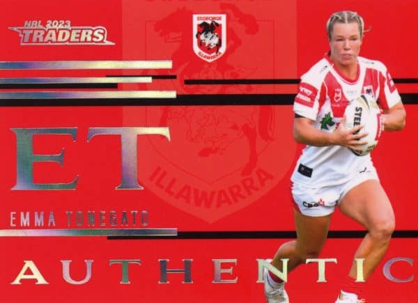2023 NRL Traders Authentic Initials - AI21 Emma Tonegato St George Dragons