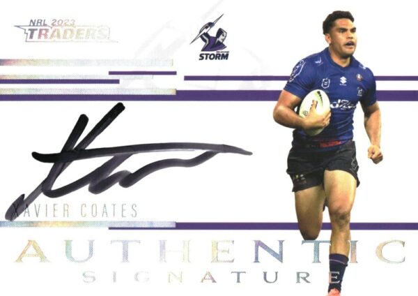 2023 NRL Traders Authentic Signatures White - ASW07 Xavier Coates Melbourne Storm