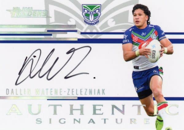 2023 NRL Traders Authentic Signatures White - ASW15 Dallin Watene-Zelezniak Warriors