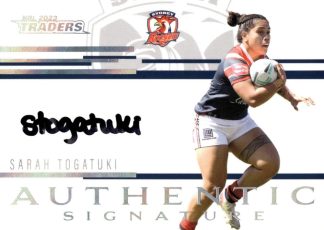 2023 NRL Traders Authentic Signatures White - ASW22 Sarah Togatuki Sydney Roosters