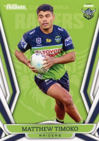 2023 NRL Traders Common Card - Base 017 Matthew Timoko Canberra Raiders