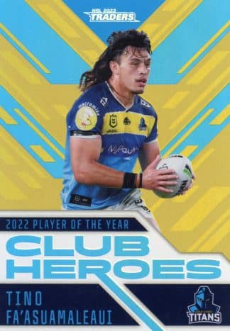 2023 NRL Traders Club Heroes Gold - CHG09 Tino Fa'asuamaleaui Gold Coast Titans