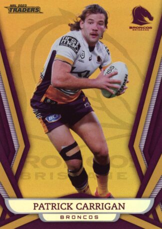2023 NRL Traders Gold Pearl Specials - GS003 Patrick Carrigan Brisbane Broncos