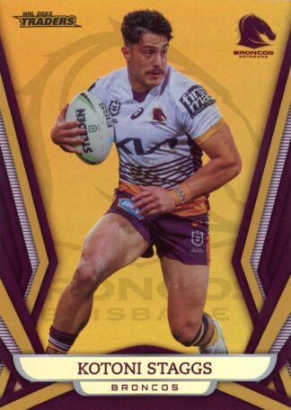 2023 NRL Traders Gold Pearl Specials - GS009 Kotoni Staggs Brisbane Broncos
