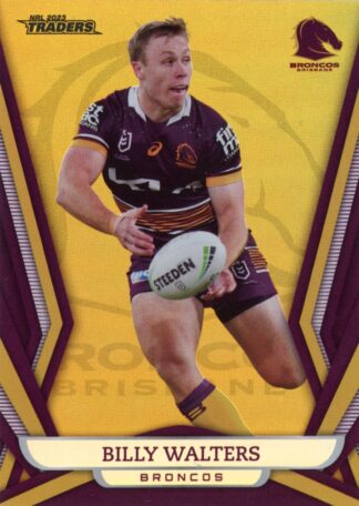 2023 NRL Traders Gold Pearl Specials - GS010 Billy Walters Brisbane Broncos