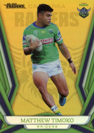 2023 NRL Traders Gold Pearl Specials - GS017 Matthew Timoko Canberra Raiders