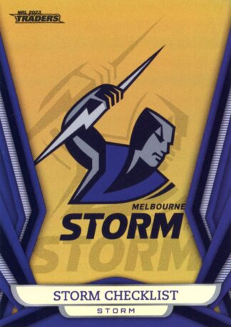 2023 NRL Traders Gold Pearl Specials - GS061 Checklist Melbourne Storm