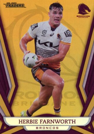 2023 NRL Traders Gold Pearl Specials - GS005 Herbie Farnworth Brisbane Broncos