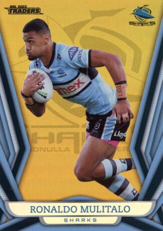 2023 NRL Traders Gold Pearl Specials - GS037 Ronaldo Mulitalo Cronulla Sharks