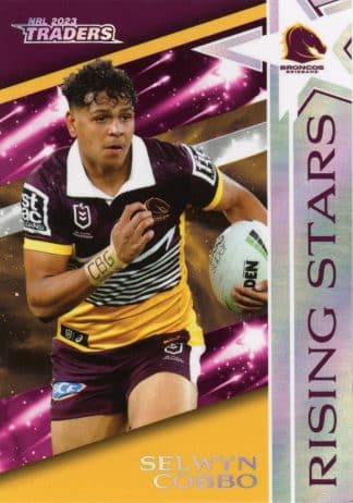 2023 NRL Traders Rising Stars Album Cards - RSA01 Selwyn Cobbo Brisbane Broncos