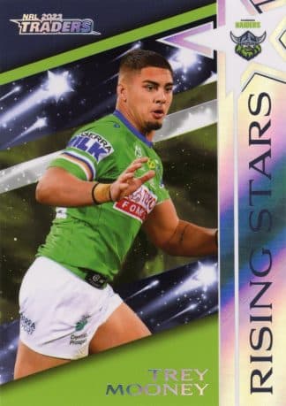 2023 NRL Traders Rising Stars Album Cards - RSA02 Trey Mooney Canberra Raiders