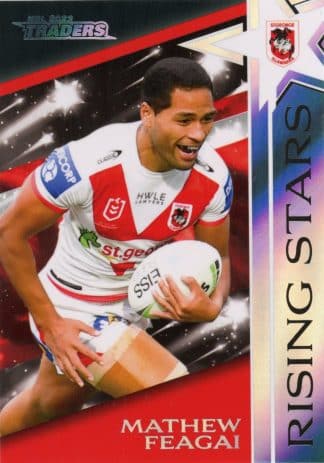 2023 NRL Traders Rising Stars Album Cards - RSA13 Mathew Feagai St George Dragons