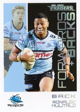2023 NRL Traders Forwards & Backs Parallel - FBP08 Ronaldo Mulitalo Cronulla Sharks