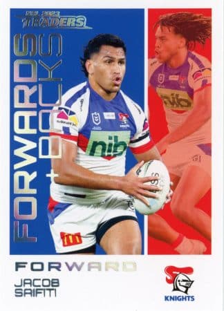 2023 NRL Traders Forwards & Backs Parallel - FBP15 Jacob Saifiti Newcastle Knights