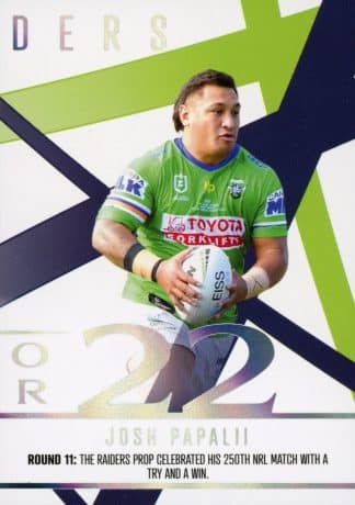 2023 NRL Traders Season To Remember - SR06 Josh Papalii Canberra Raiders