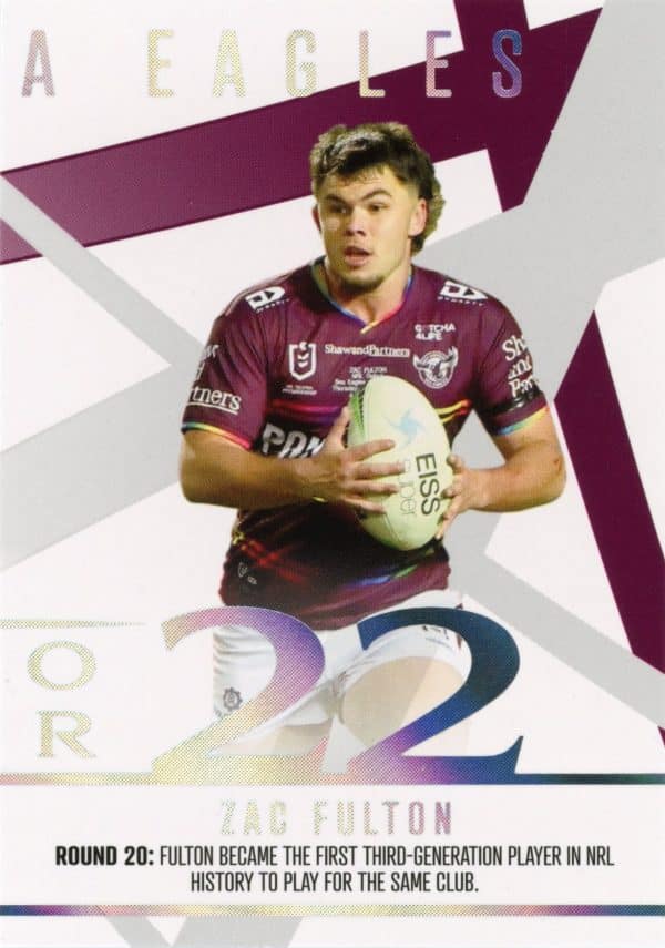 2023 NRL Traders Season To Remember - SR18 Zac Fulton Manly Sea Eagles