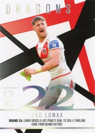 2023 NRL Traders Season To Remember - SR39 Zac Lomax St George Dragons