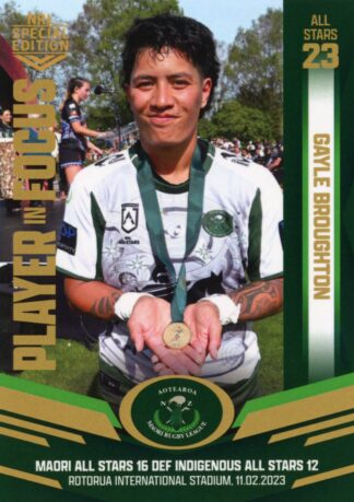 2023 NRLW Player In Focus All Stars Women - IFASW01 Gayle Broughton Maori All Stars