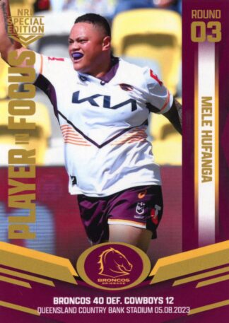 2023 NRLW Player In Focus - IFW03 Mele Hufanga Brisbane Broncos