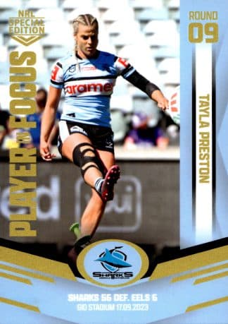 2023 NRLW Player In Focus - IFW09 Tayla Preston Cronulla Sharks