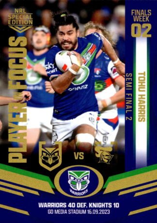 2023 NRL Player In Focus Finals Week 2 - IFSF2 Tohu Harris Warriors