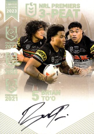 2023 NRL Premiers Signature Collection - PS06 Brian To'o Penrith Panthers