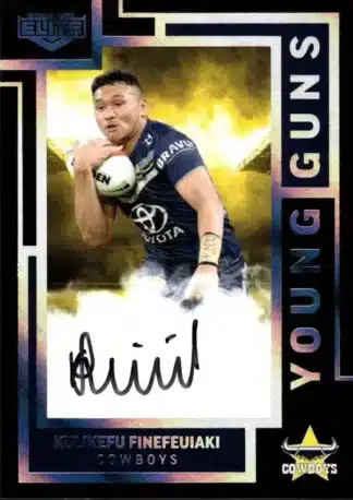 2024 NRL Elite Young Guns Signature - YGS10 Kulikefu Finefeuiaki North QLD Cowboys