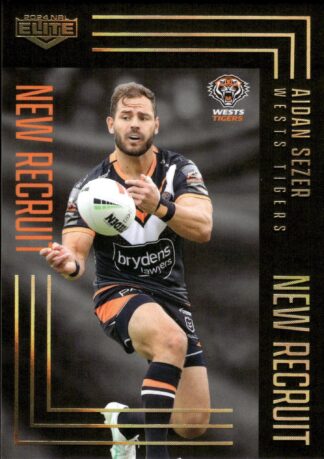 2024 NRL Elite New Recruits Album Card - NRA17 Aidan Sezer Wests Tigers