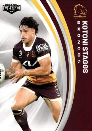 2024 NRL Elite Common Card - Base 007 Kotoni Staggs Brisbane Broncos