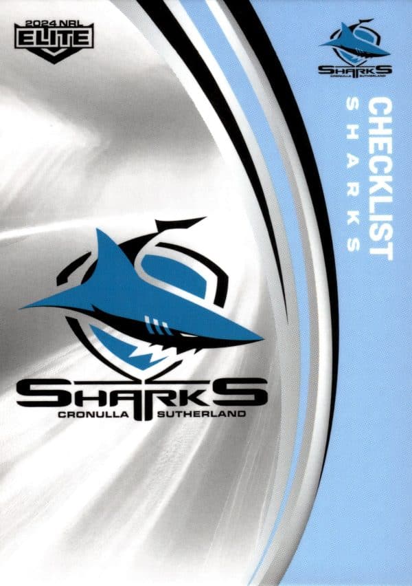 2024 NRL Elite Common Card - Base 028 Checklist Cronulla Sharks