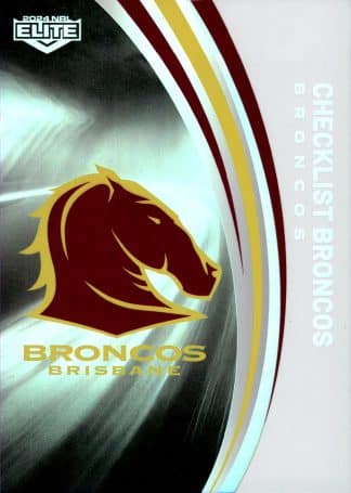 2024 NRL Elite Silver Specials - P001 Checklist Brisbane Broncos