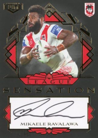 2024 NRL Elite Black League Sensations Signature - LSB14 Mikaele Ravalawa St George Dragons