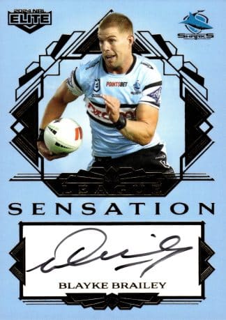 2024 NRL Elite Team League Sensations Signature - LST04 Blayke Brailey Cronulla Sharks