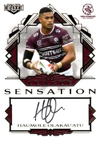 2024 NRL Elite White League Sensations Signature - LSW07 Haumole Olakau'atu Manly Sea Eagles