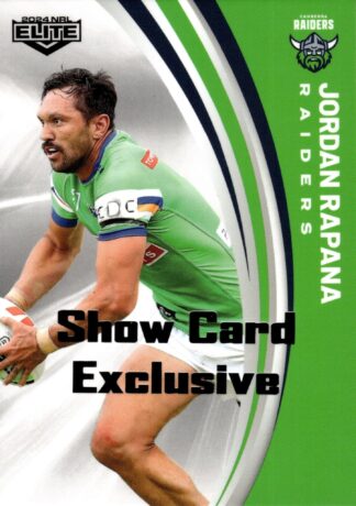 2024 NRL Elite Show Card Exclusive - 02 Jordan Rapana Canberra Raiders