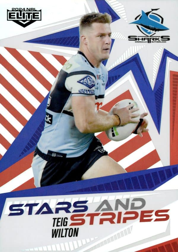 2024 NRL Elite Stars And Stripes - US08 Teig Wilton Cronulla Sharks