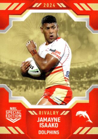 2024 NRL Rivalry Common Card - Base 19 Jamayne Isaako Dolphins
