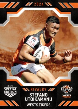 2024 NRL Rivalry Common Card - Base 67 Stefano Utoikamanu Wests Tigers