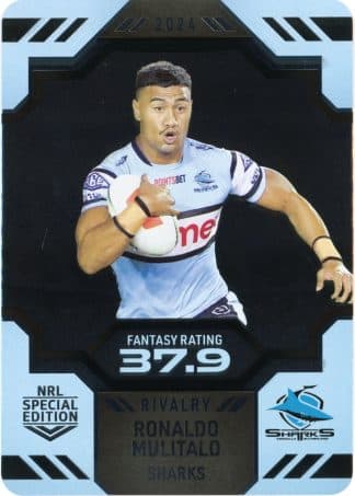 2024 NRL Rivalry Game Card - 15 Ronaldo Mulitalo Cronulla Sharks