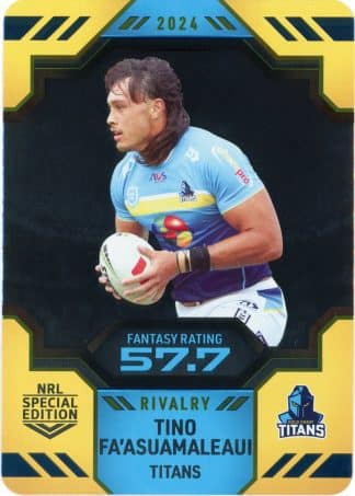 2024 NRL Rivalry Game Card - 22 Tino Fa’asuamaleaui Gold Coast Titans