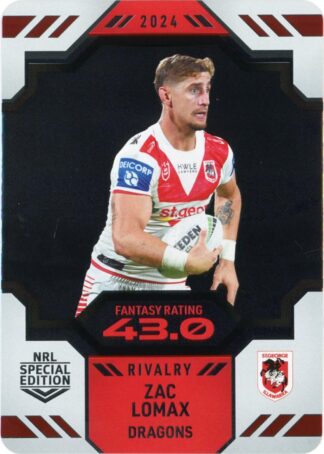 2024 NRL Rivalry Game Card - 55 Zac Lomax St George Dragons