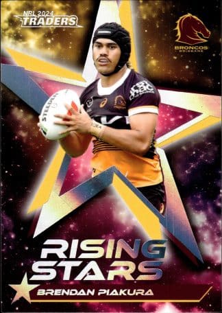 2024 NRL Traders Rising Stars Album Card - RSA01 Brendan Piakura Brisbane Broncos