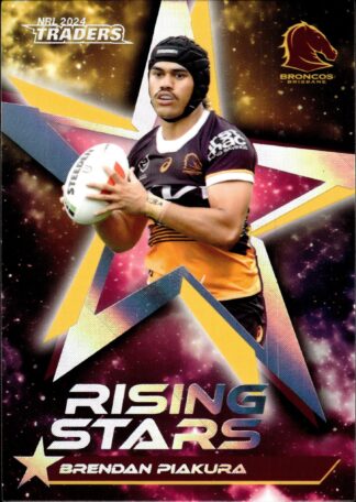 2024 NRL Traders Rising Stars Album Card - RSA01 Brendan Piakura Brisbane Broncos