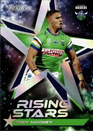 2024 NRL Traders Rising Stars Album Card - RSA03 Trey Mooney Canberra Raiders