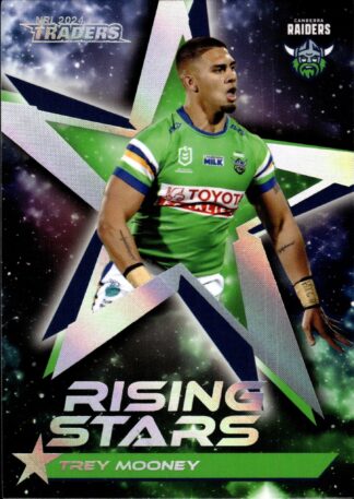 2024 NRL Traders Rising Stars Album Card - RSA03 Trey Mooney Canberra Raiders