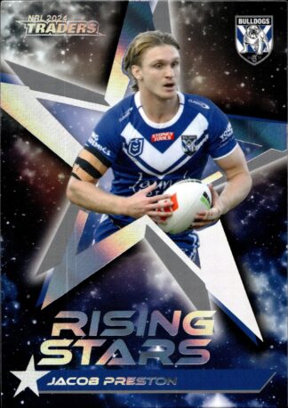 2024 NRL Traders Rising Stars Album Card - RSA05 Jacob Preston Canterbury Bulldogs