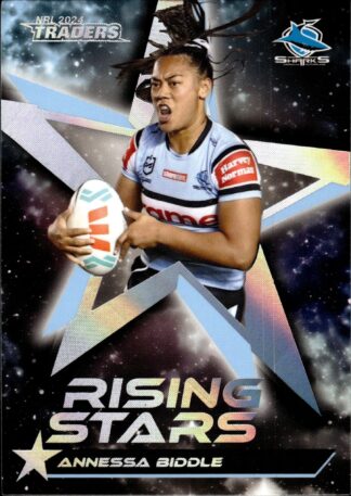 2024 NRL Traders Rising Stars Album Card - RSA07 Annessa Biddle Cronulla Sharks