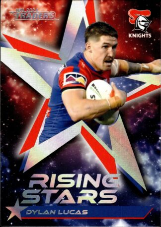 2024 NRL Traders Rising Stars Album Card - RSA13 Dylan Lucas Newcastle Knights