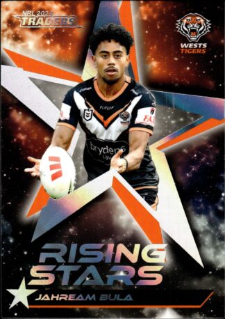 2024 NRL Traders Rising Stars Album Card - RSA26 Jahream Bula Wests Tigers